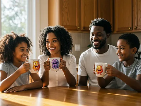 Tazze divertenti per una famiglia amorevole.
